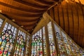 interior view of the modern church of Saint Joan of Arc in Rouen, France Royalty Free Stock Photo