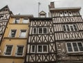 Rouen, Normandy, France, Europe - townhouses lookingup. Royalty Free Stock Photo