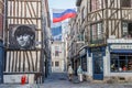 Rouen, Normandy, France. On the streets of the old town of Rouen with traditional half-timbered heritage houses. Royalty Free Stock Photo