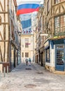 Rouen, Normandy, France. On the streets of the old town of Rouen with traditional half-timbered heritage houses. Royalty Free Stock Photo