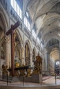 Rouen, Normandy, May 4th 2013 - view looking down the nave, incl