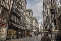 Rouen, Normandy - a street full of people.