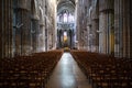 Rouen Saint Cathedrale interior view with sunlights