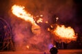 Fire show on stage during the with party
