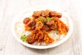 Rougail saucisse, creole dish with sausage Royalty Free Stock Photo