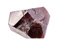 rough Almandine garnet crystal isolated on white Royalty Free Stock Photo