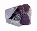 rough Almandine ) garnet crystal on white