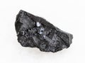 rough Anthracite coal on white marble Royalty Free Stock Photo