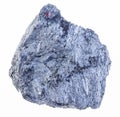 rough antimonite (stibnite) ore on white