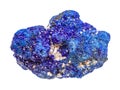 rough Azurite (chessylite) rock isolated on white