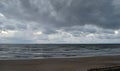 Rough Baltic Sea under thunderclouds Royalty Free Stock Photo
