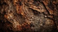 Rough and barky textures tree trunk. AI generated Royalty Free Stock Photo