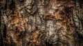 Rough and barky textures tree trunk. AI generated Royalty Free Stock Photo