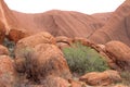 Landscape with rough rocks and details of Uluru Ayers Rock, Australasian