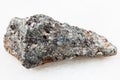 rough biotite nepheline syenite stone on white Royalty Free Stock Photo