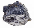 rough bituminous coal stone on white