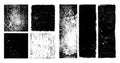 Rough blocks patterns grayscale vector set. Dirt speckle grain scuffs striped spots layers, monochrome wrinkled textures Royalty Free Stock Photo
