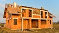 Rough brick building house under construction Royalty Free Stock Photo