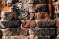 Rough brick wall of dirty brown color close up Royalty Free Stock Photo