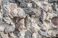 Rough and bumpy texture of a crushed stone