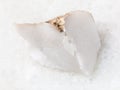 rough cacholong (white opal) stone on white