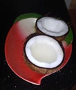 Rough coconut broken half pieces
