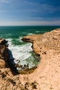 Rough colorful coastline, Atlantic, Morocco