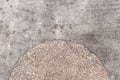 Rough concrete texture with pebbles decor. Grey asphalt road top view photo Royalty Free Stock Photo