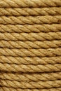 Rough Cord made from natural plant fiber. Rope detail, closeup. Wallpaper and background about fabtic manufacture, eco