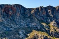 Rough craggy mountain in Spanish countryside