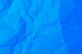 Rough crumpled texture surface of retro old vintage grunge paper. Background or backdrop. Pure or mostly pure blue Royalty Free Stock Photo