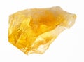 rough crystal of Citrine (yellow quartz) on white