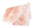 Rough crystal of rose quartz gemstone isolated Royalty Free Stock Photo