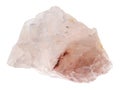 rough crystal of rose quartz on white Royalty Free Stock Photo