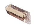 Rough crystal of smoky quartz cutout on white