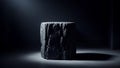 Rough Stone Rectangular Display Pedestal with Dramatic Spotlight and Shadow stage platform Royalty Free Stock Photo