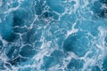 Rough deep turquoise and blue Mediterranean sea with white foam texture background Royalty Free Stock Photo