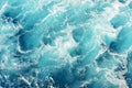 Rough deep turquoise and blue sea with white foam bubbles texture background