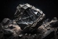 Rough diamond cut in a coal mine. AI