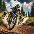 rough downhill mountain bike racing