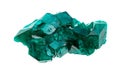 rough emerald-green Dioptase crystals isolated