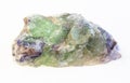 rough green Beryl with Alexandrite stone on white Royalty Free Stock Photo