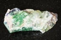 rough green Beryl crystals on black Royalty Free Stock Photo
