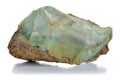 Rough green opal (chryzopal) veins mineral.