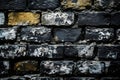 Rough grunge black brick wall texture background. Old dark stone, brickwork Royalty Free Stock Photo