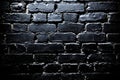 Rough grunge black brick wall texture background. Old dark stone, brickwork Royalty Free Stock Photo