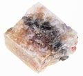 rough halite (rock salt) stone on white