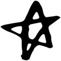 Rough hand-drawn five pointed star icon