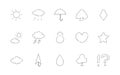 Rough handwritten icon set: weather and playing cards vector illustration Royalty Free Stock Photo