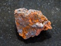 rough Hematite (iron ore) stone on dark